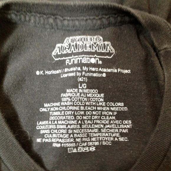 My Hero Academia Graphic T Shirt Izuku Midoriya Anime Funimation Black Size L - Picture 5 of 7